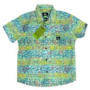 QUIKSILVER Boys Heyday SS Button Down Size XS/8 NWT